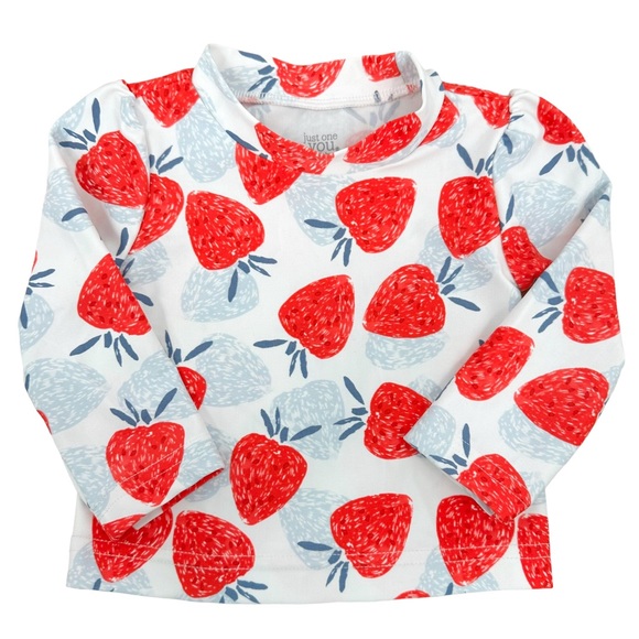 Carter's Swim Carters Strawberry Print Rash Guard Shirt Stretch